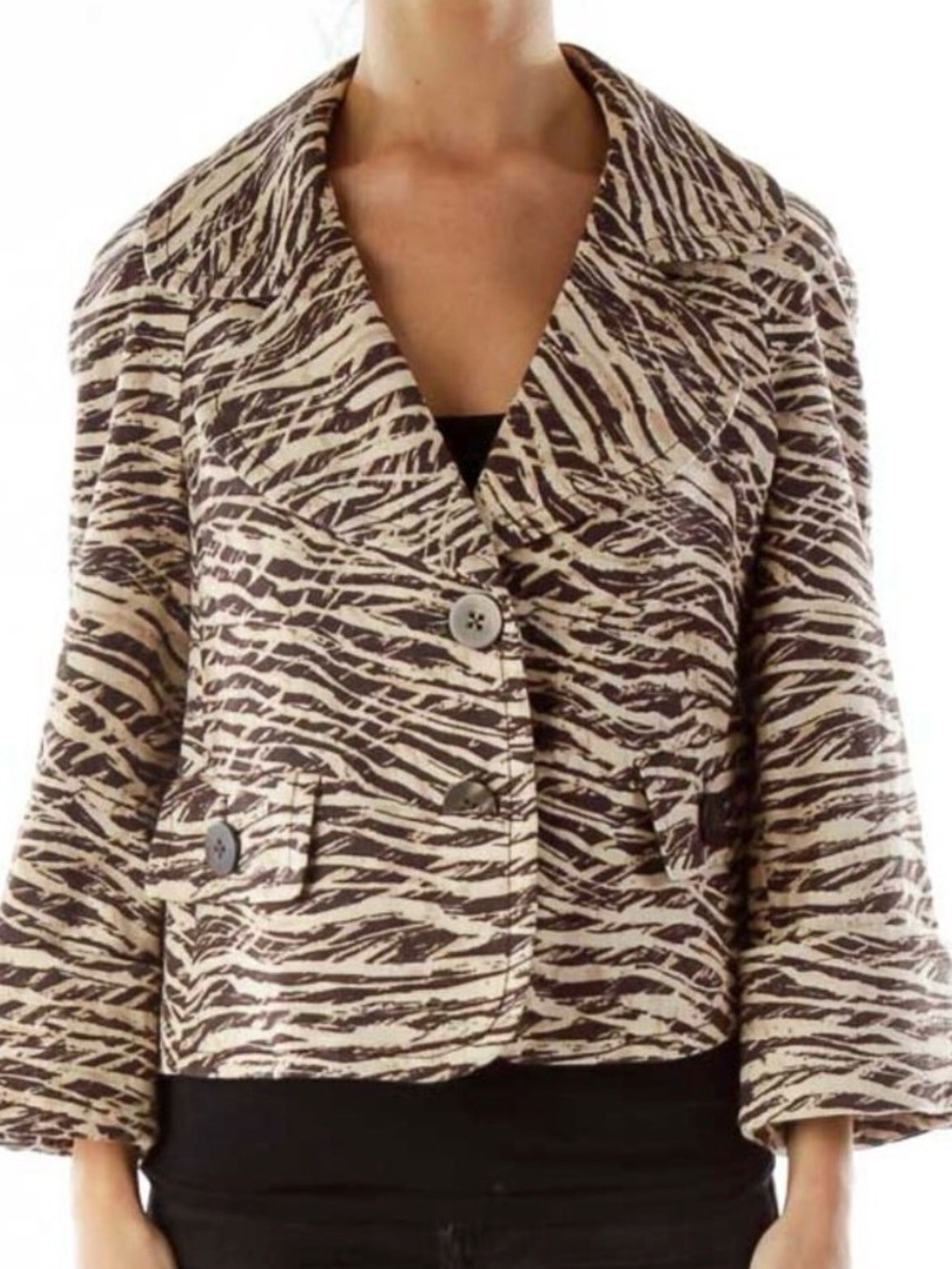 Ellen Tracy Brown Print Blazer NWT